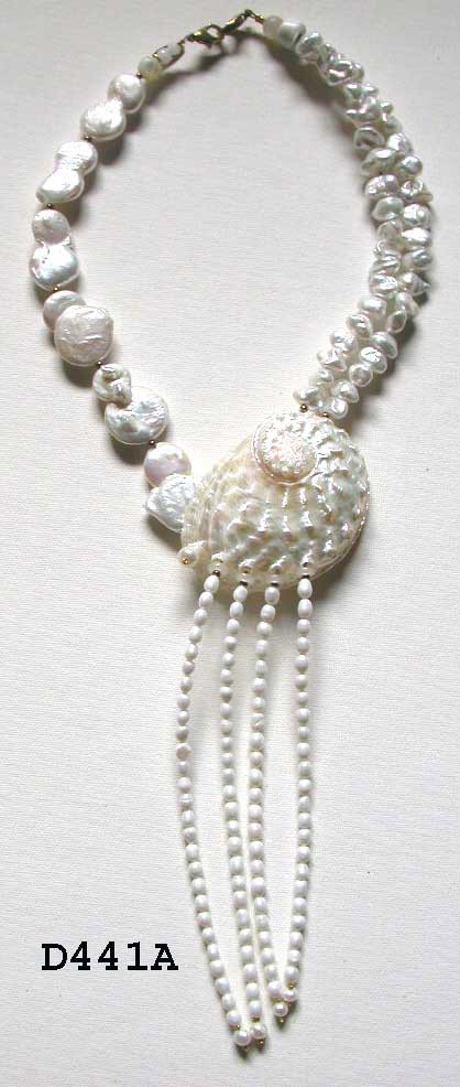 Collier Abalone, perles d'eau douce
