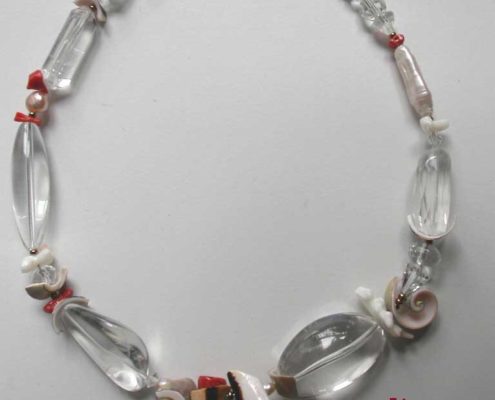 Collier Cristal de Roche et Corail