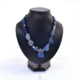 Collier asymétrique bleu - lapis lazuli, perles, bronzes, ... - D671B