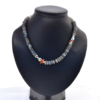 Collier "perles noires", labradorite, corail... - D749A