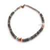 Collier "perles noires", labradorite, corail... - D749A